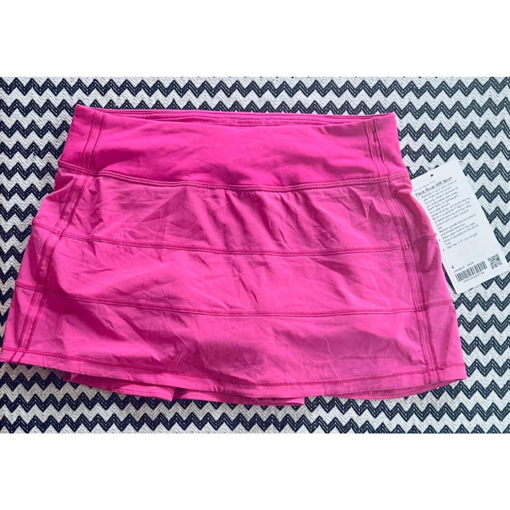NEW Lululemon Pace Rival MR Skirt Size 4 💗 Sonic Pink (SNCP) RARE